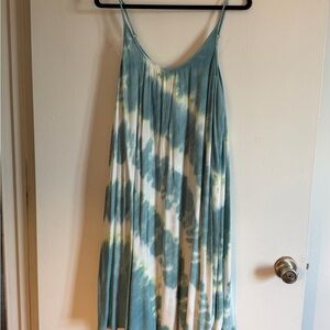 Knox Rose Asymmetrical Dress in Blue and White